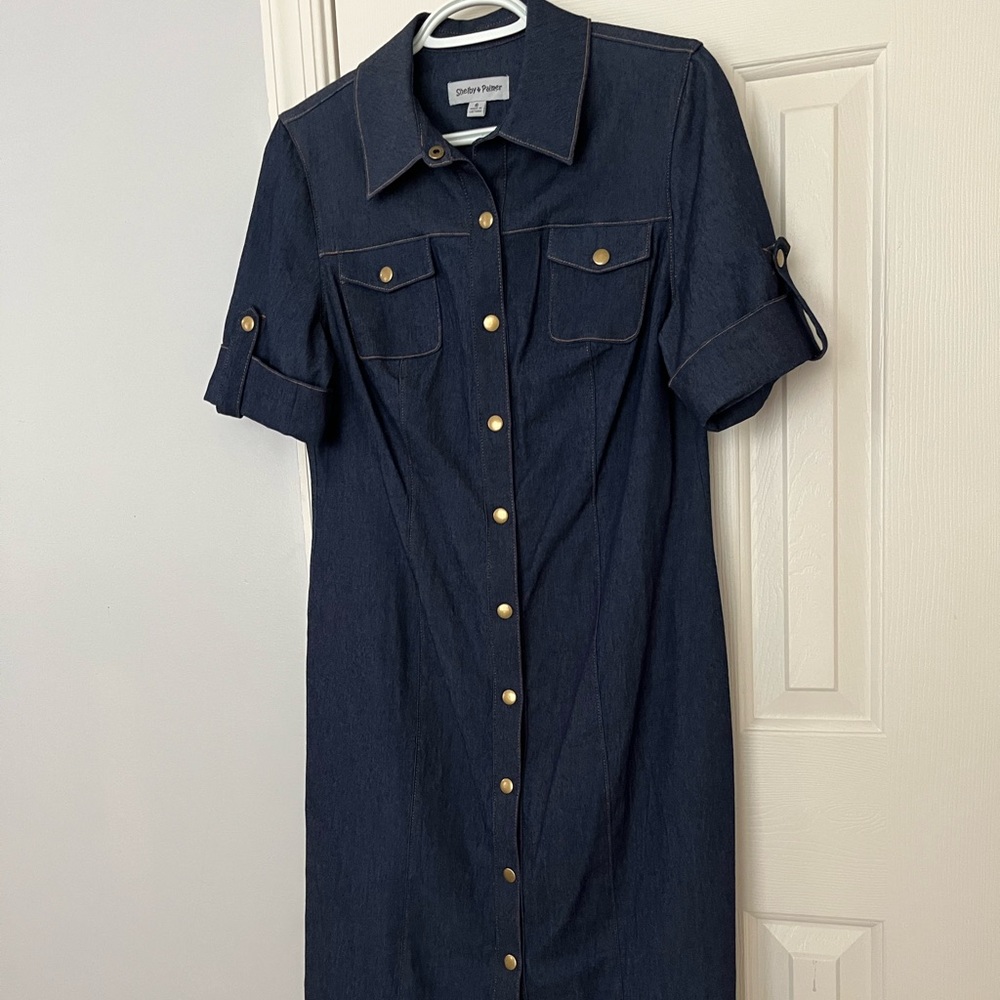 🔥NEW🔥Classy Washable Flattering Denim-Look Dress